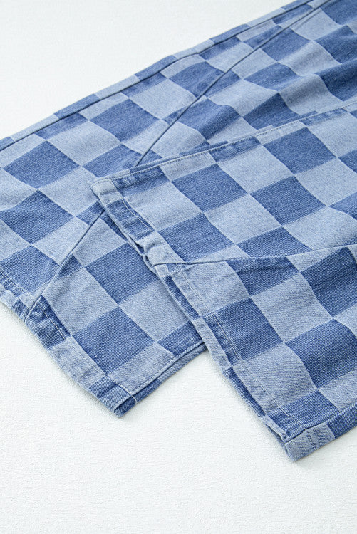 Checkered Denim jeans