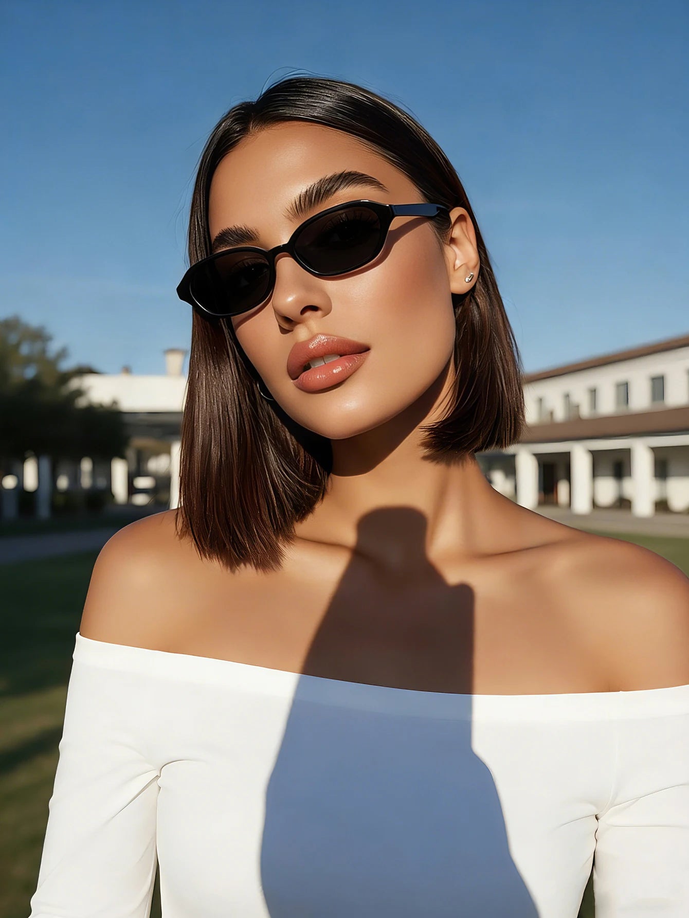 Retro Oval Frame Sunglasses