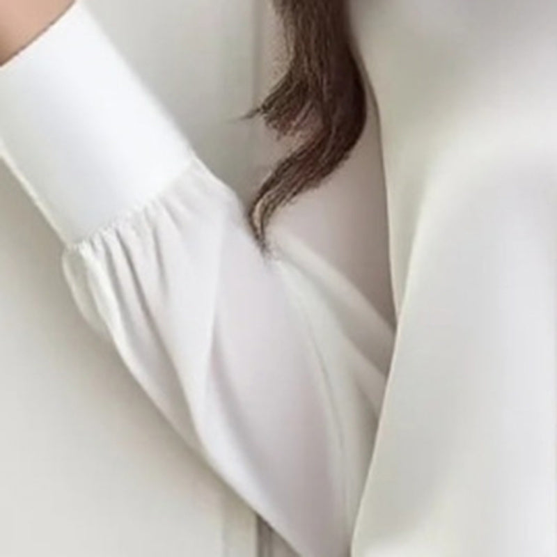 Women's Ribbon Detail Blouse, Lightweight Business Casual Shirt