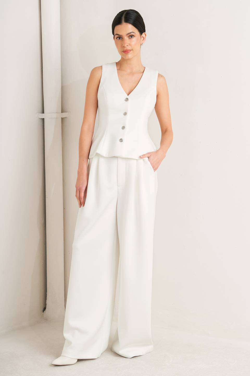 Pure Elegance Woven Vest