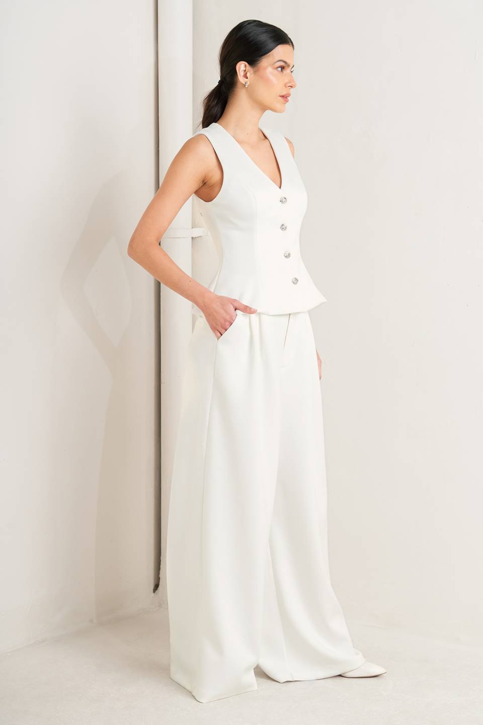 Pure Elegance Woven Vest