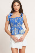 Romantic Blue Palette Woven Top