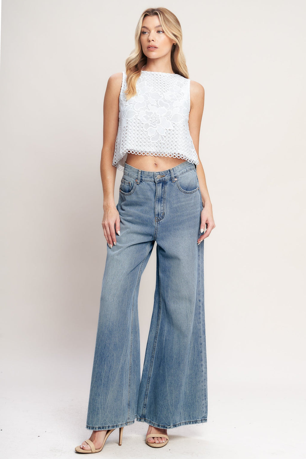 LOVE AT FIRST WOVEN LACE TOP