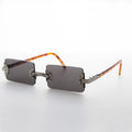 90s Vintage Rectangle Rimless Punk Goth Sunglass