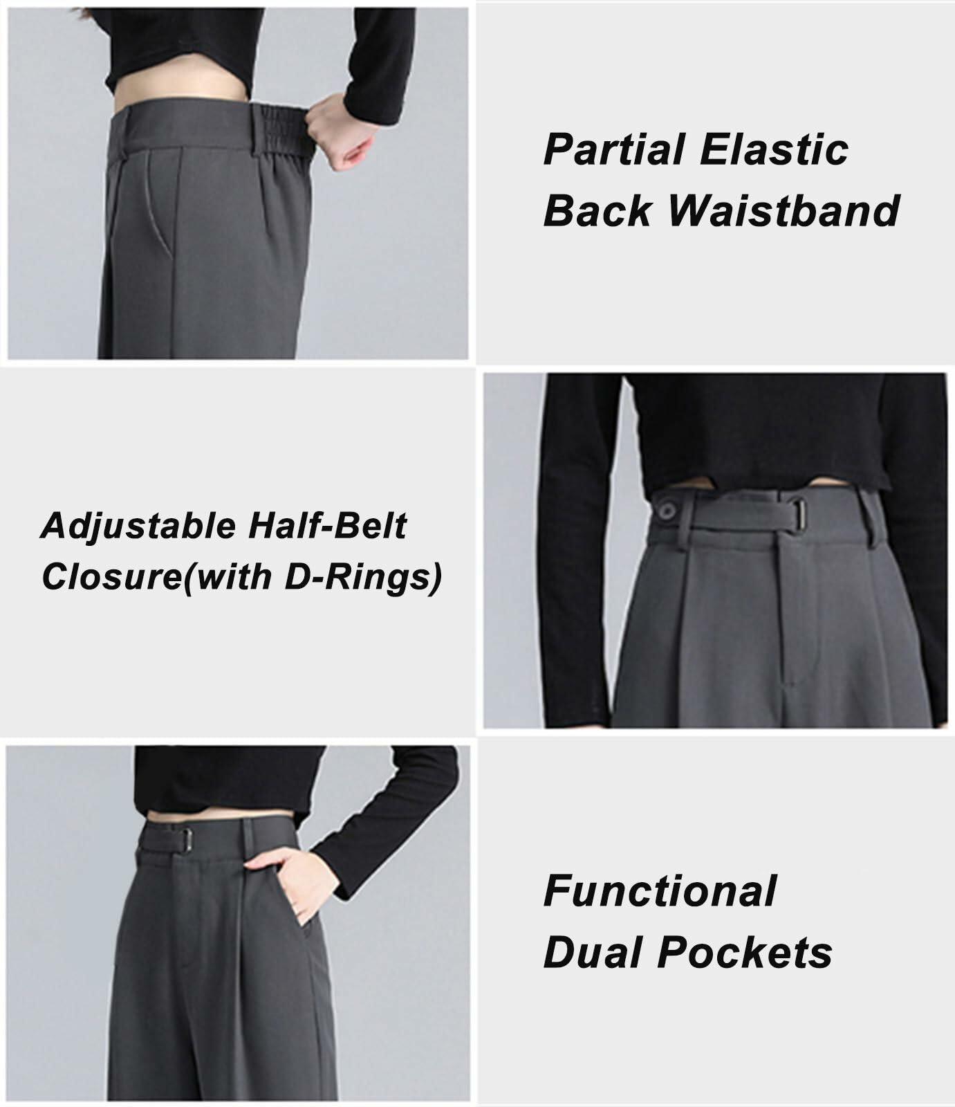 Womens Business Casual Wide Leg Long Dress Pants